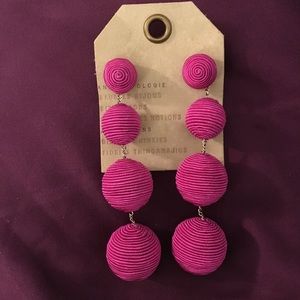 Pretty Pink ball drop earrings from Anthro NWT